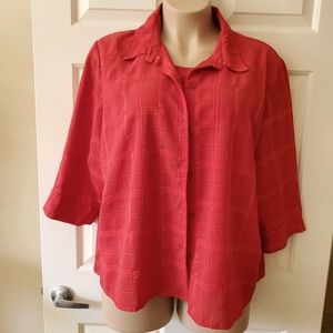 Apparenza Textured Button Up Blouse